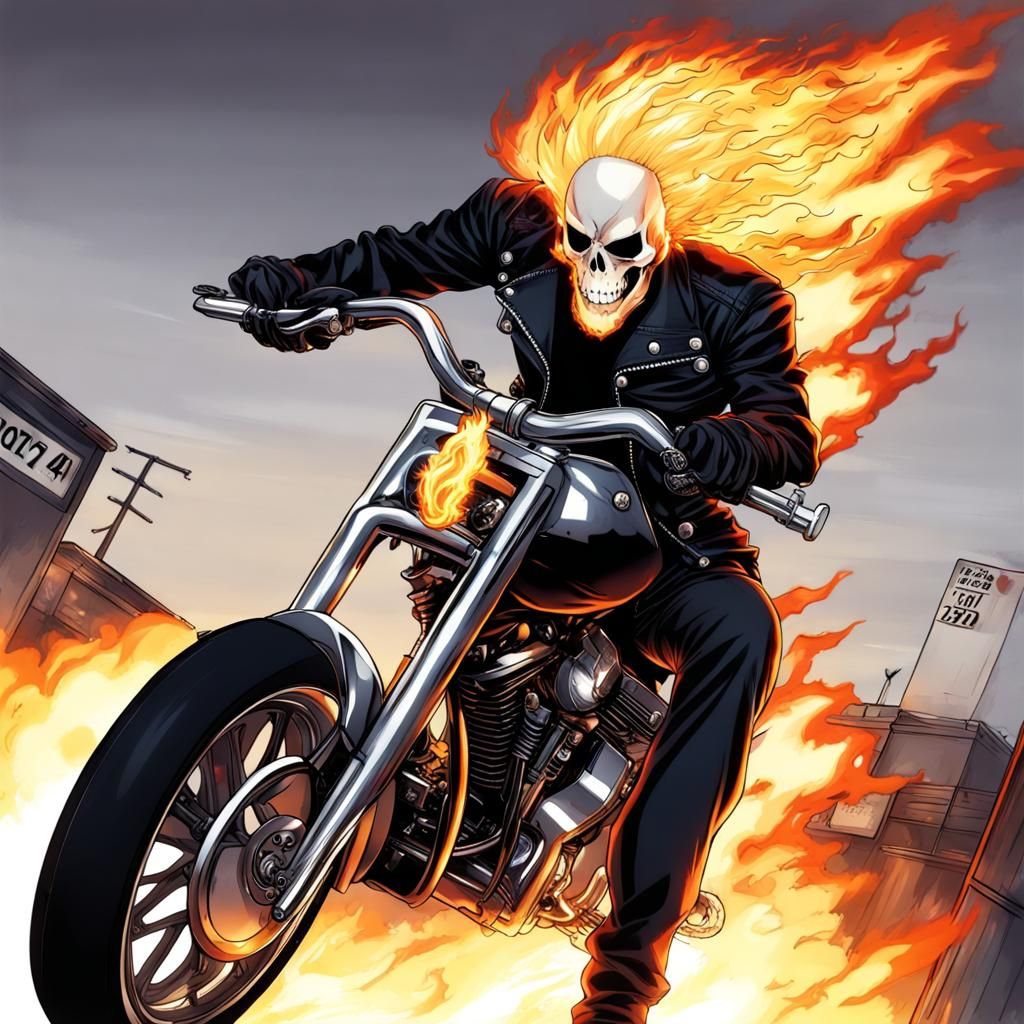 Ghost Rider in Anime Style
