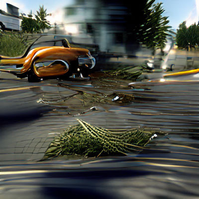 Vintage Car Accident Scene, Circa 1999