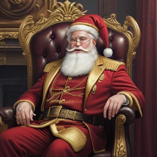 Hyperrealistic Santa Claus Portrait in Golden Light