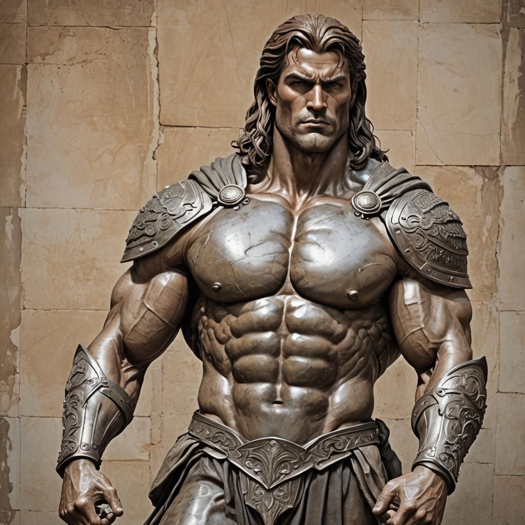 Radiant Warrior Thorne: A Digital Rendering of Masculine Bea...