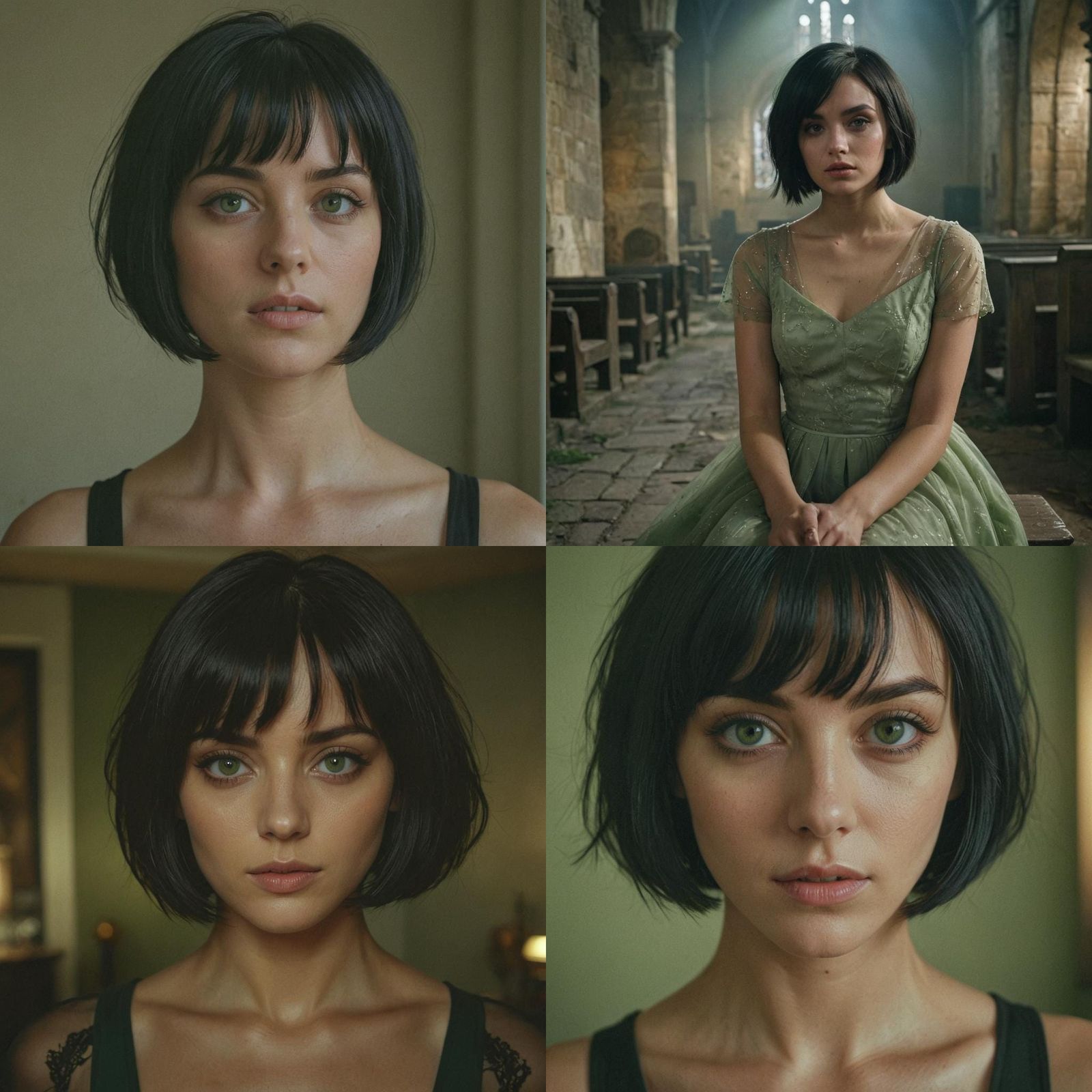 Portrait of a Beautiful British Girl with Bob Cut