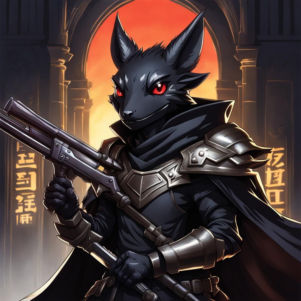 Kobold Artificer in Anime Style with Shotgun