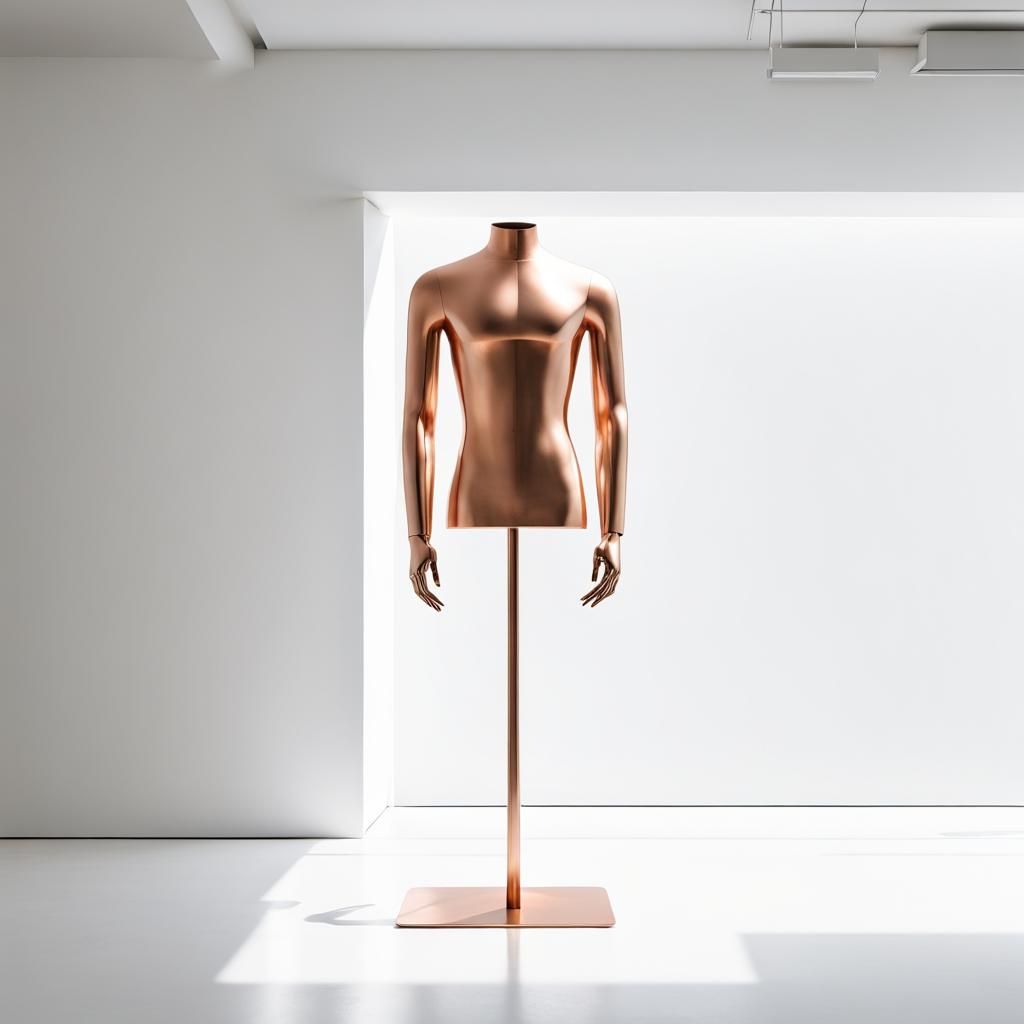 Copper Shirt on White Mannequin in White Room