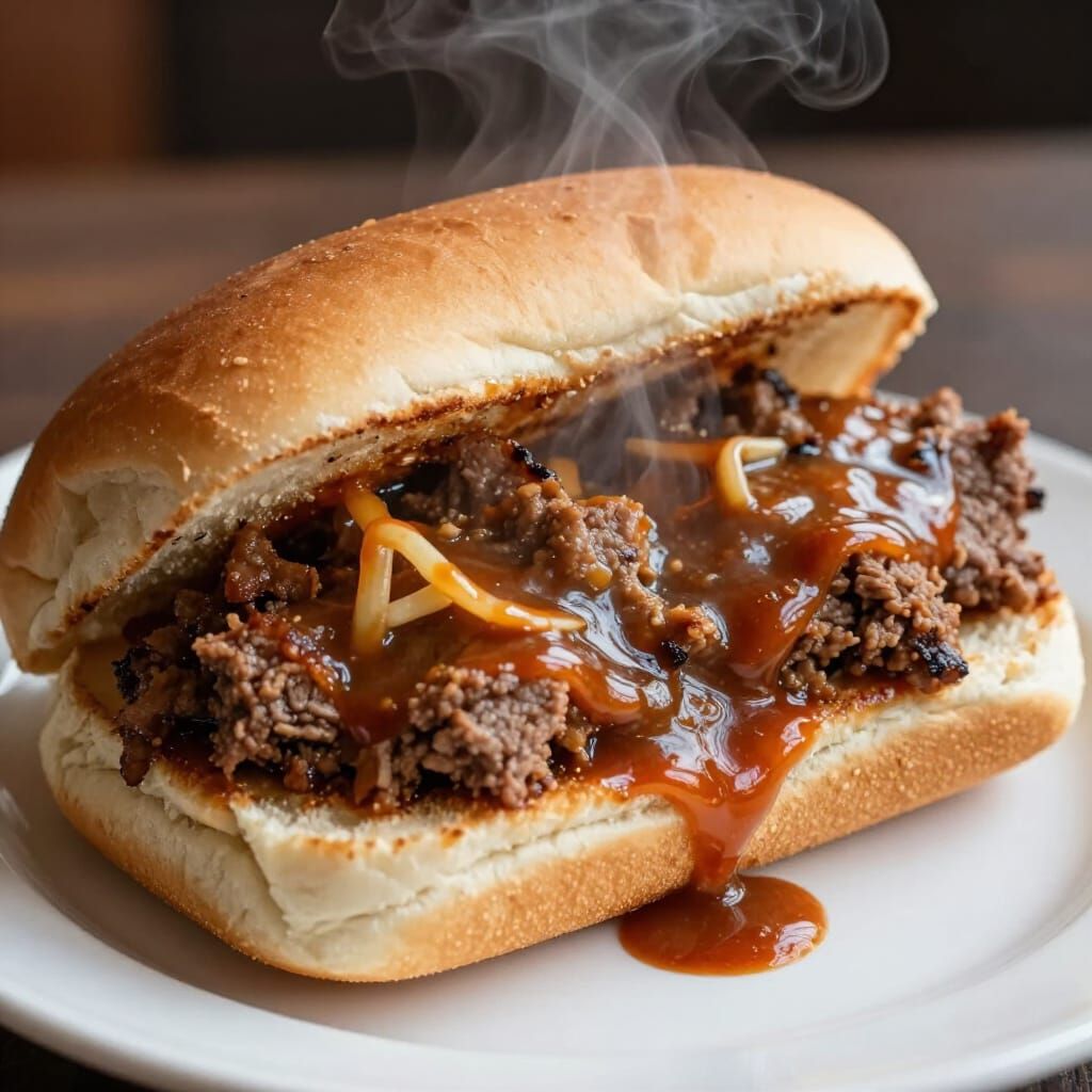 Realistic Photo of Appetizing Sloppy Joes