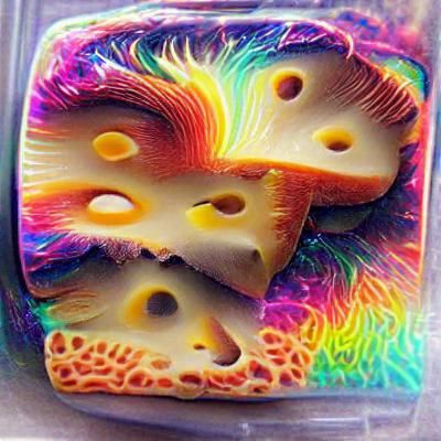 Vibrant Psychedelic Cheese: An AI Interpretation