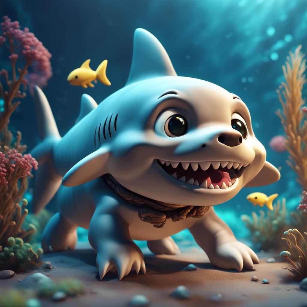Cute Shark Puppy Concept Art