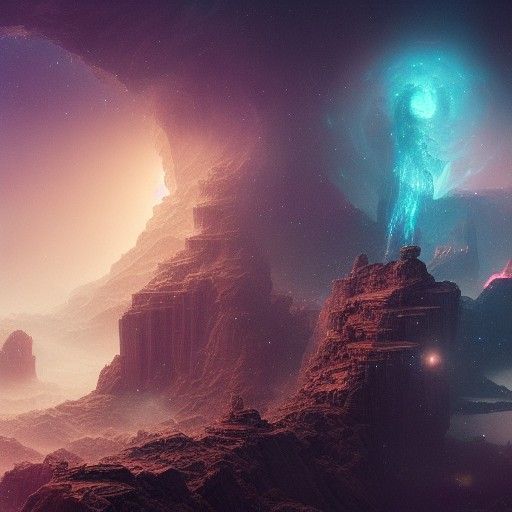 Epic Galaxy Collapse in Cosmic Digital Painting