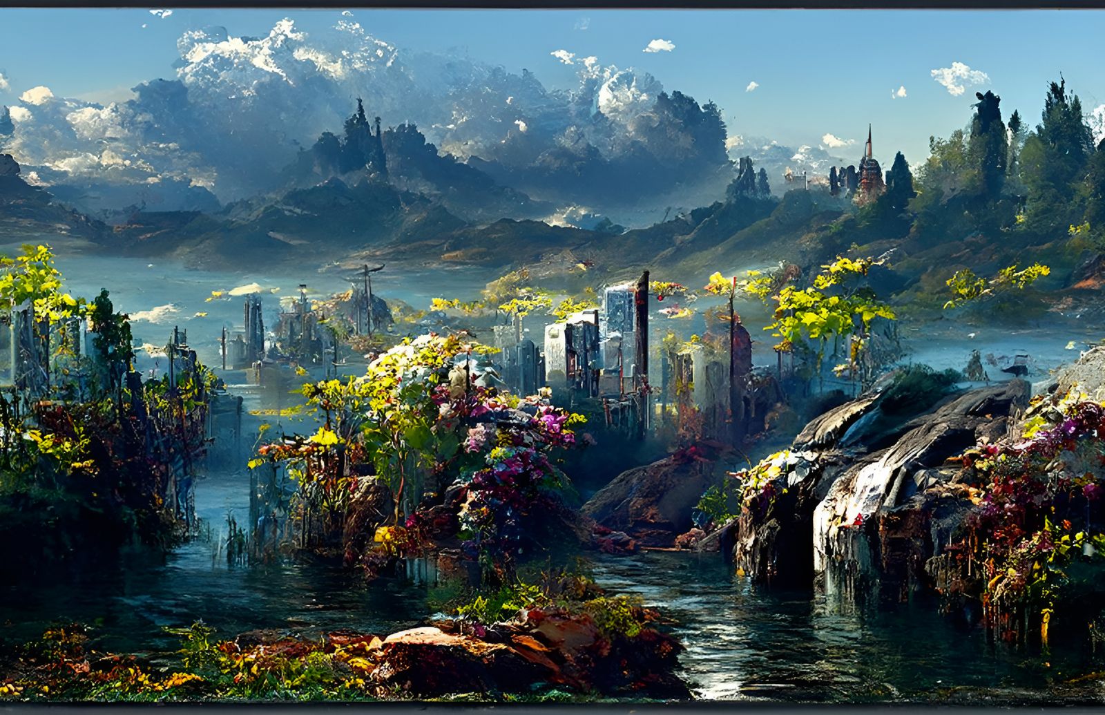 Post-Apocalyptic Spring Equinox Over Tranquil River