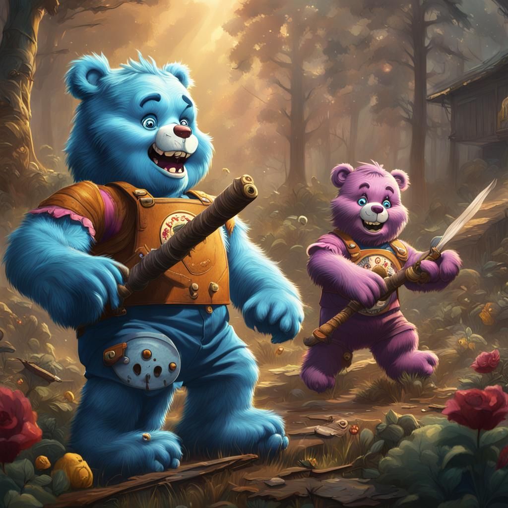 Care Bears vs Leatherface: Fantasy Concept Art