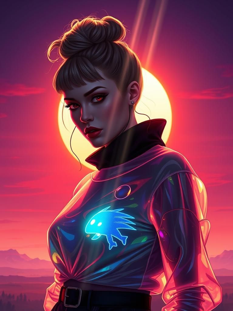 Model in Icelandic-Victorian Fashion, Digital Painting