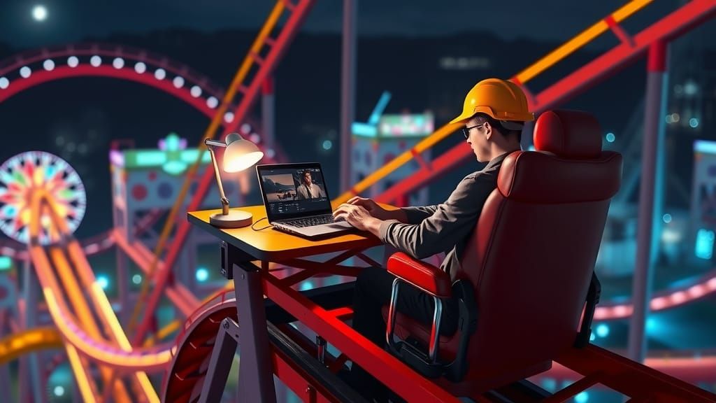Roller Coaster Home Office: Digital Painting