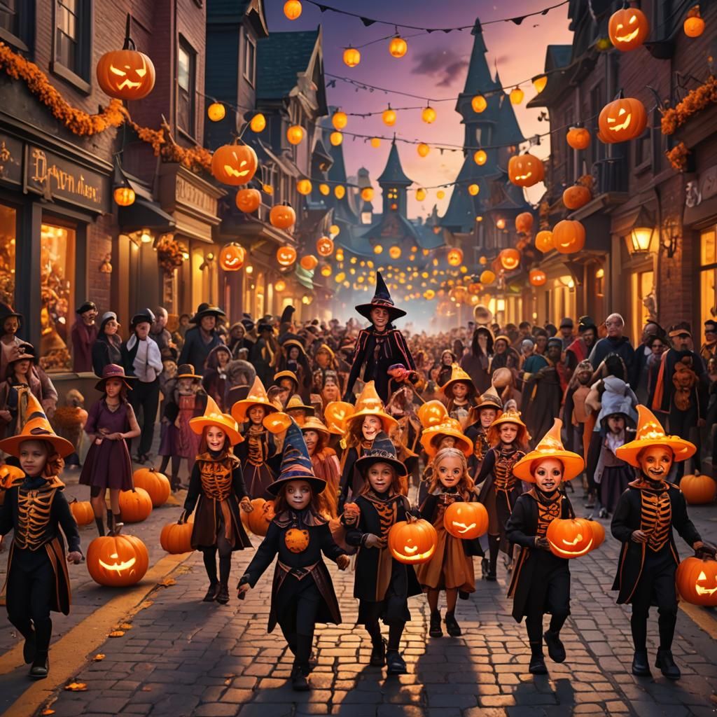 Whimsical Halloween Parade: Children's Costumes in Fantasy A...