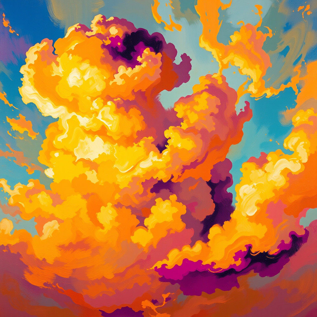 Ethereal Clouds in Abstract Expressionist Style