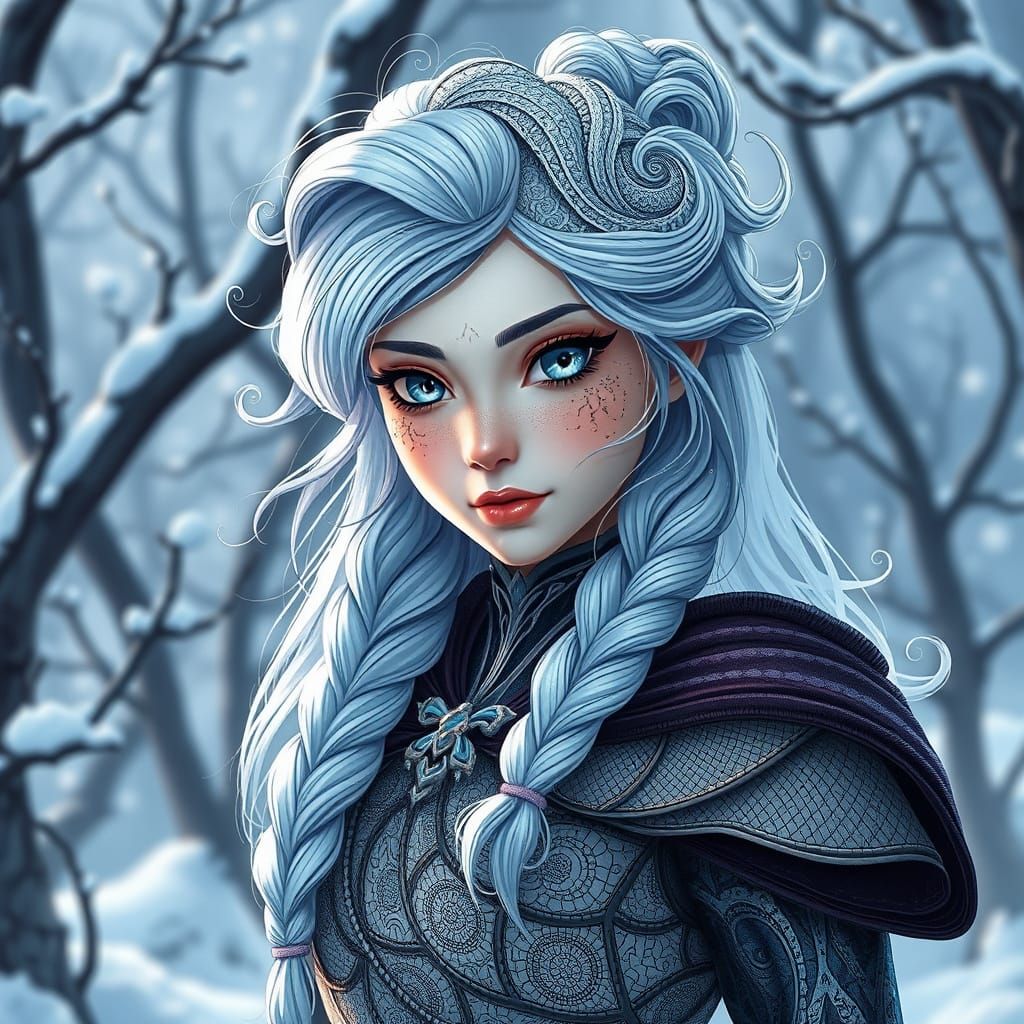 Hyper-Realistic Portrait of Luna Snow in a Swirling Fractal ...