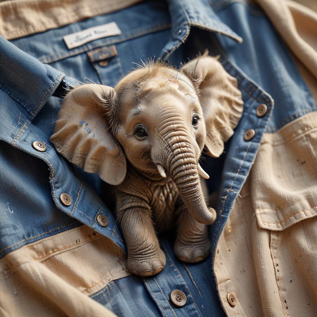 Whimsical Watercolor Elephant in Safari Shirt