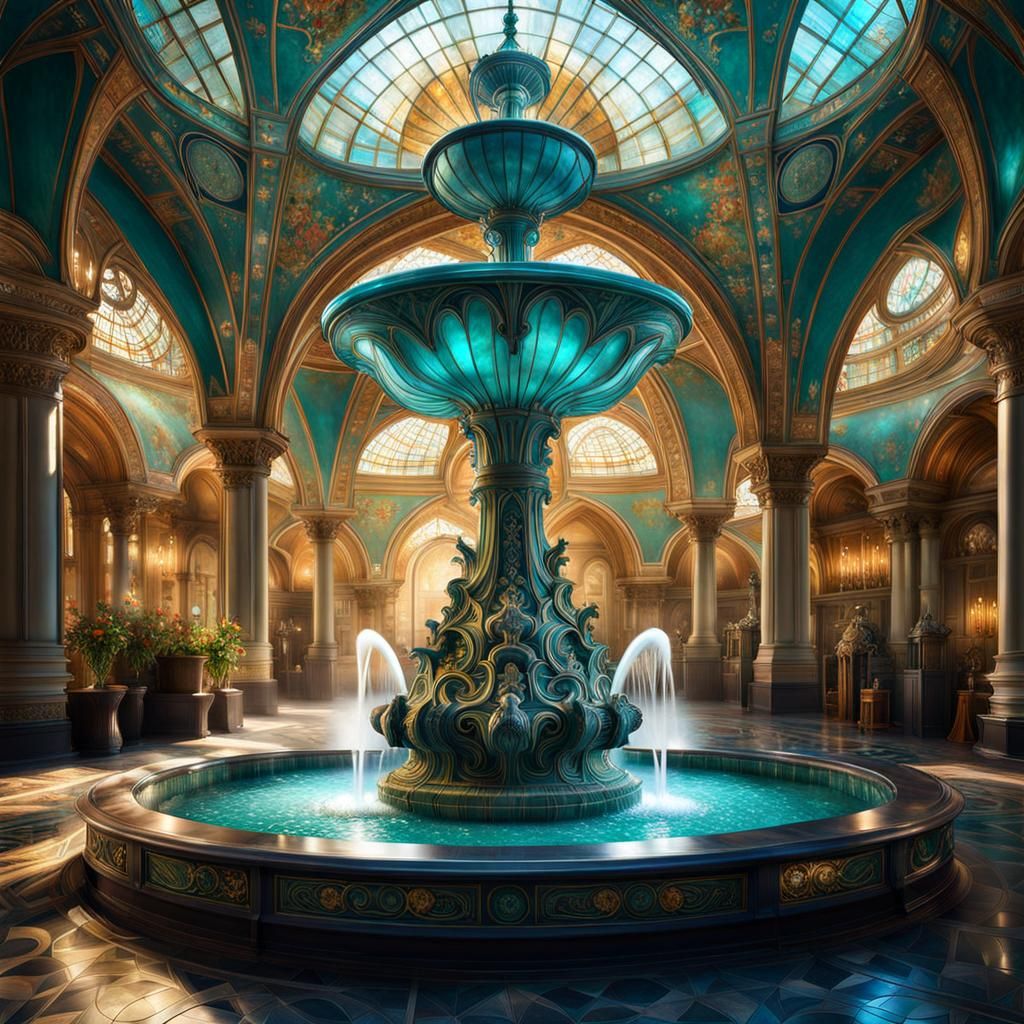 Art Nouveau water fountain