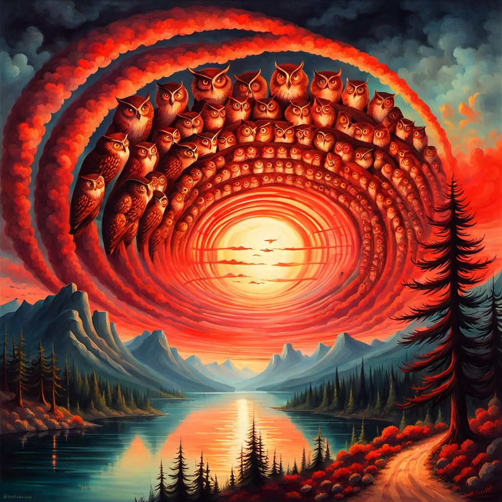 Owls Marching to Red Sun: Romantic Naturalism