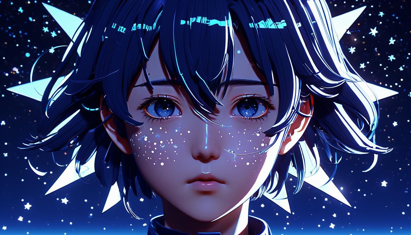 Anime Star Constellation Character in 90s Style