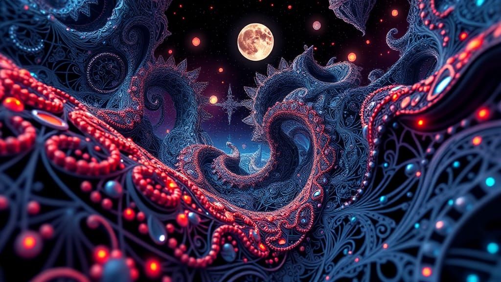 Retro Game Character in Abstract Vector Fractal Style