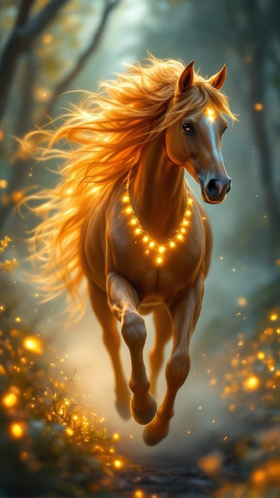 Mystical Centauress Racing Through Enchanted Forest