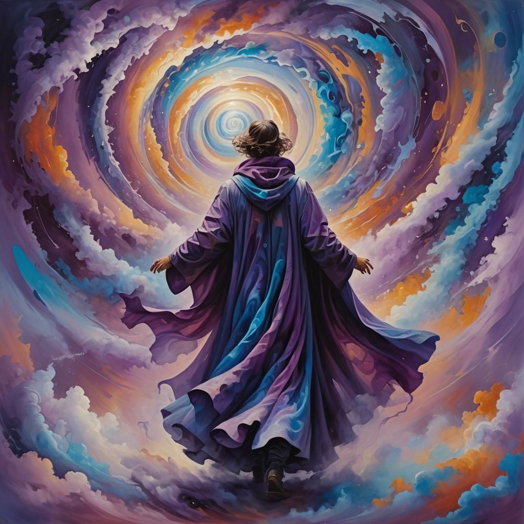 Mysterious Figure Enters Surrealist Vortex