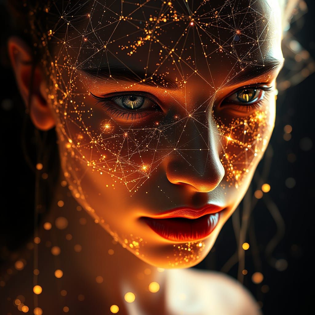 Breathtaking close-up portrait of a stunning woman