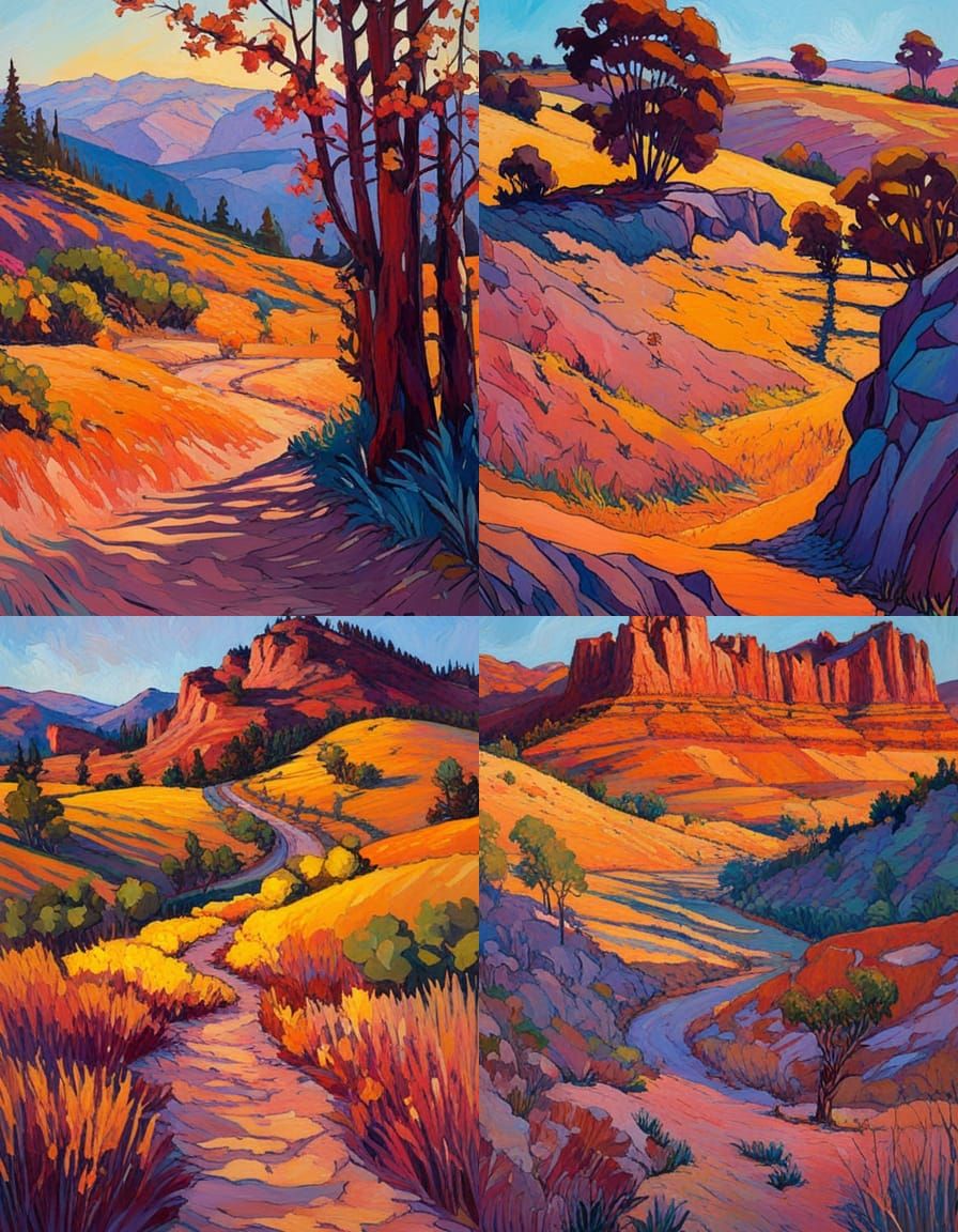 Vibrant Landscape in Open Impressionism Style