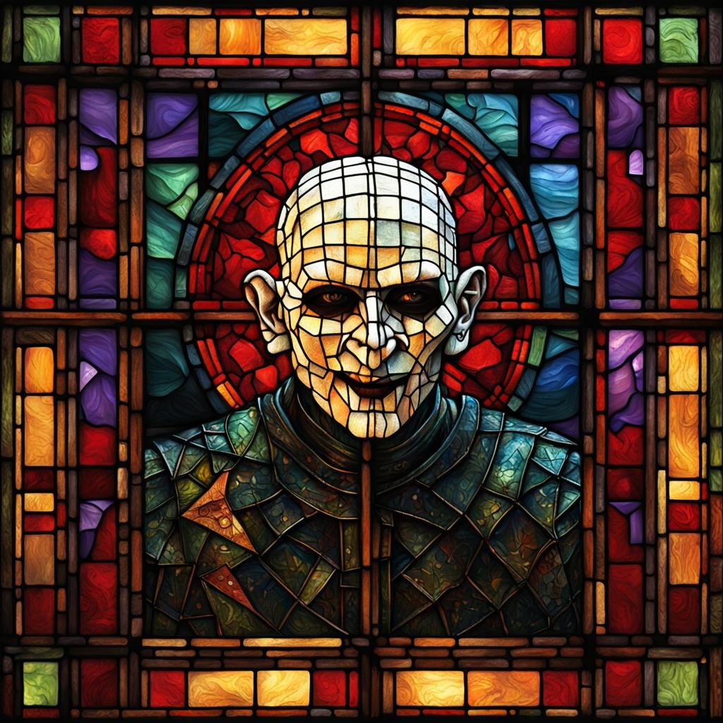 Pinhead Stained-Glass Rising From Hell