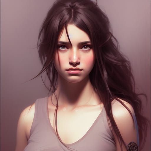 Beautiful Teenage Girl Portrait in Artstation Style