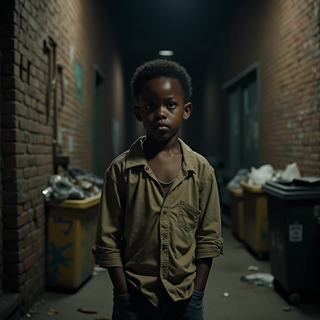 Resilient Youth in Gritty Urban Alleyway