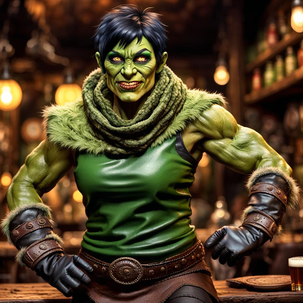 Renaissance Fair Ork Woman in Tavern