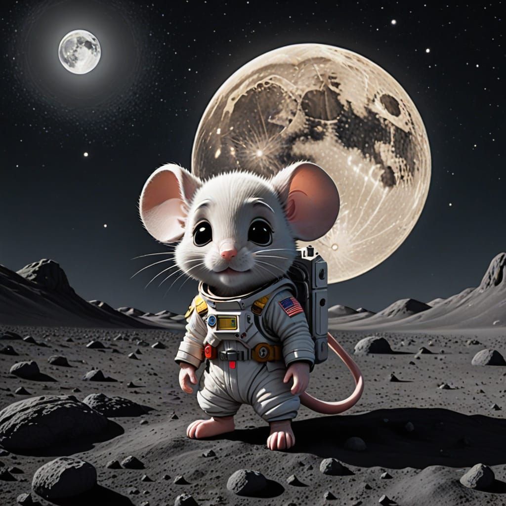 Chibi Mouse on the Moon