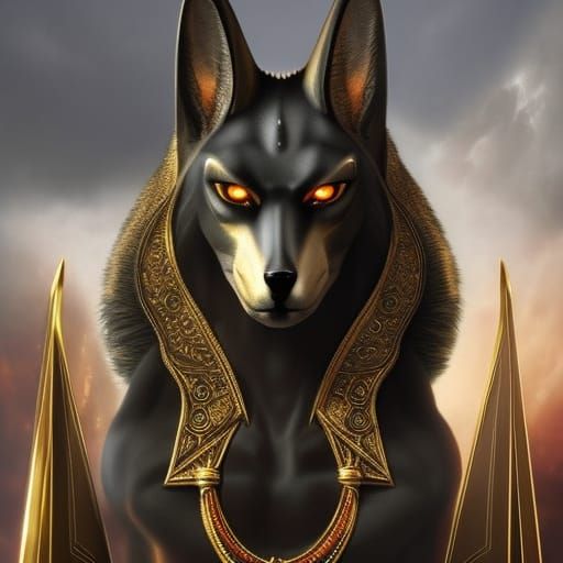 Anubis: Jackal-Headed God of Death in Hyperrealism
