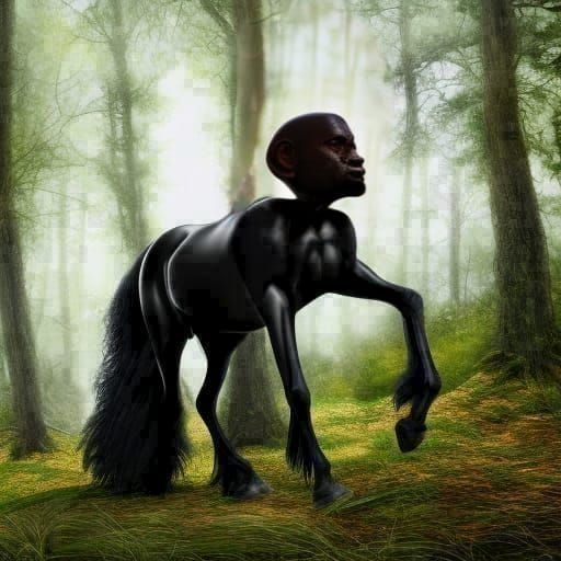 Hyperrealistic African Man in Elaborate Forest