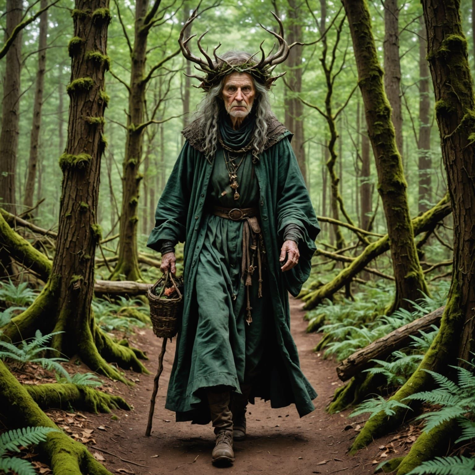 Ethereal Forest Crone in Hyperrealistic HDR