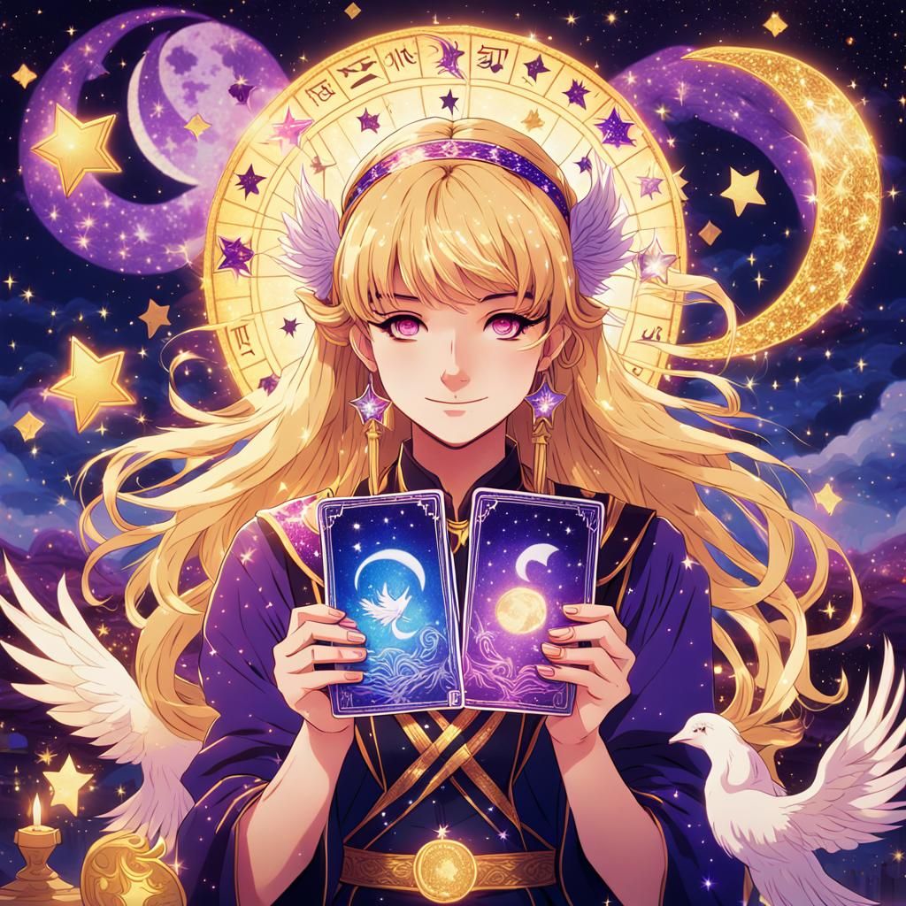 Anime Tarot Reader Celebration with Phoenix Headband