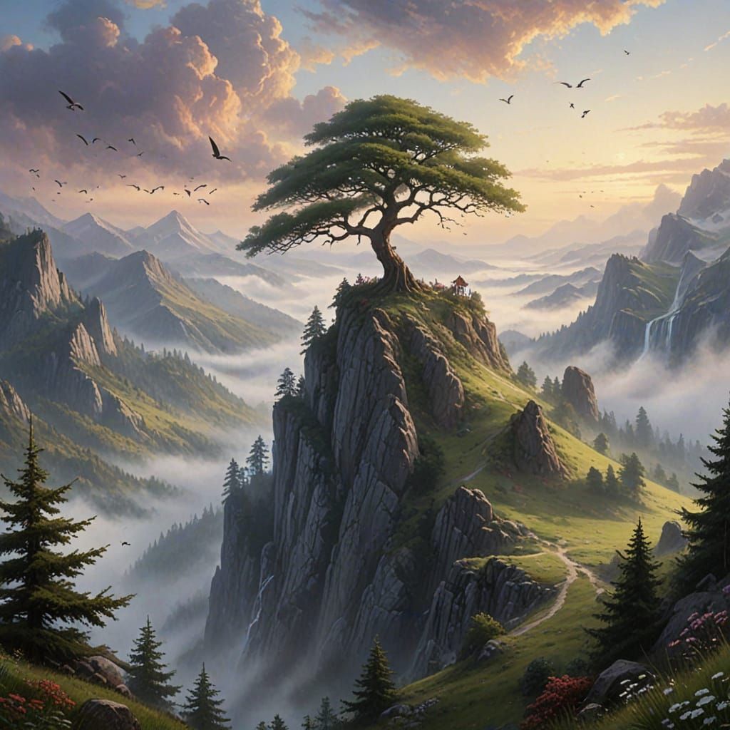 Sleeping Giant Revealed in Ethereal Misty Valley