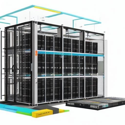 Modern Data Center: Illustrated Modular Structure with Serve...