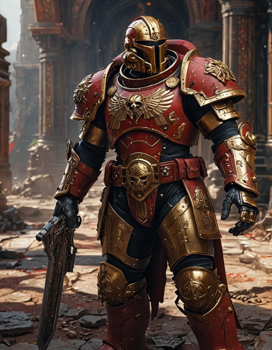 Space Marine in Celtic Armor: Matte Painting