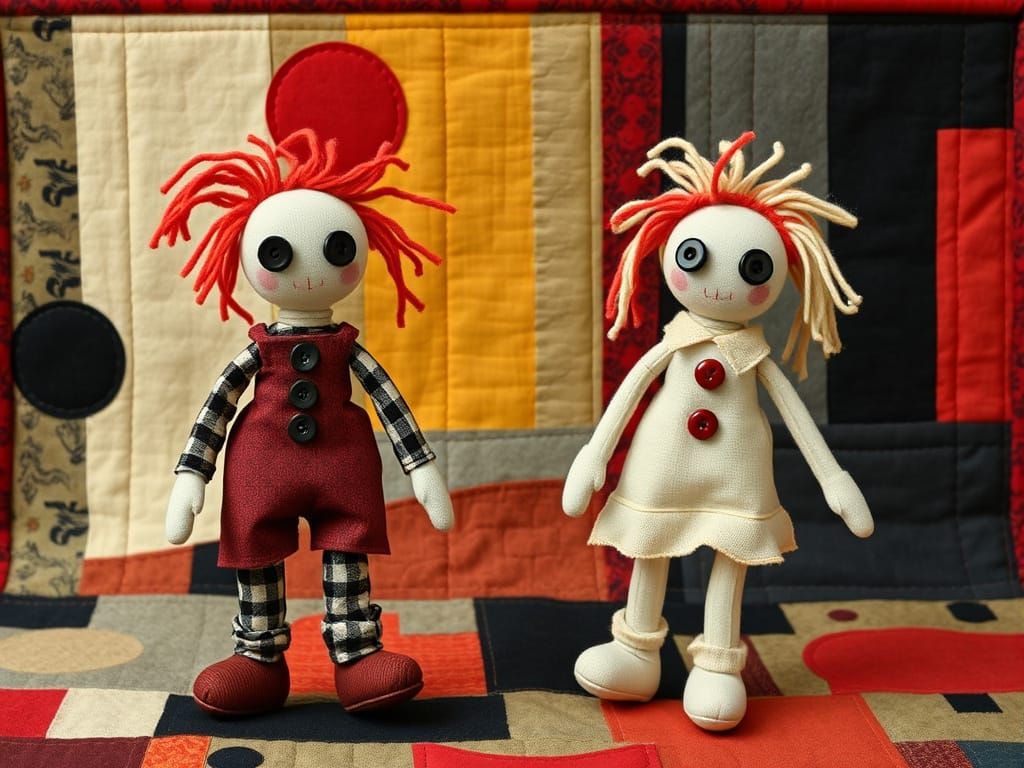 Creepy Patchwork Dolls in Cybergoth Style