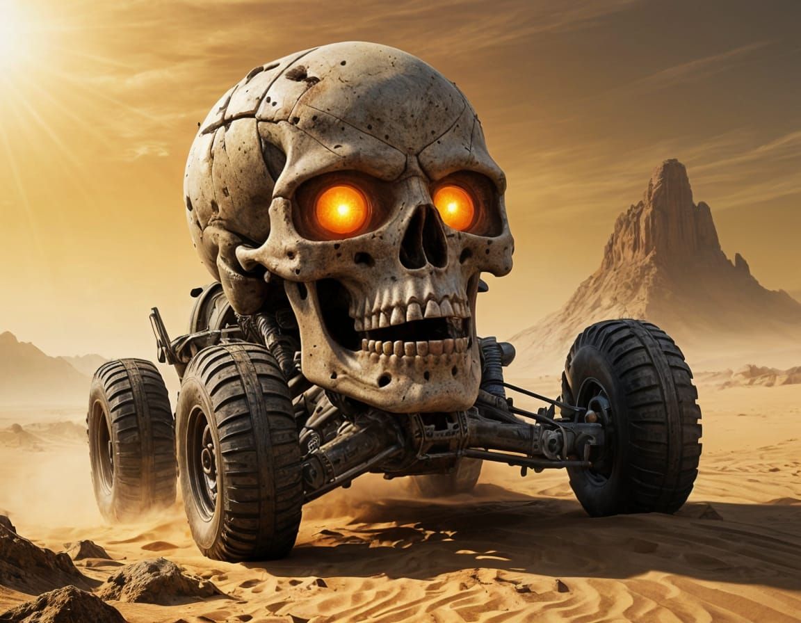 Post-Apocalyptic Buggy Emerges in Dark Fantasy Art