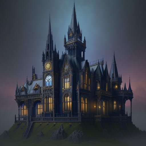 Ethereal Victorian Mansion in Futuristic Hyper-Realism