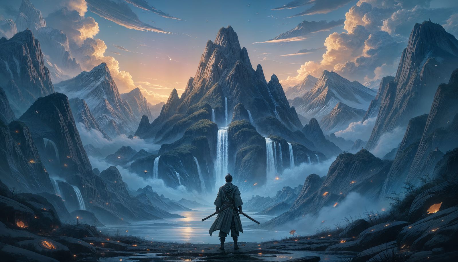 Anime River Flows Up Mountain in 3D