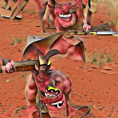 Demonic Australian Barbarian Warrior