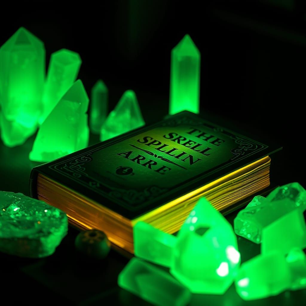 Glowing Spellbook Still Life with Ominous Glow