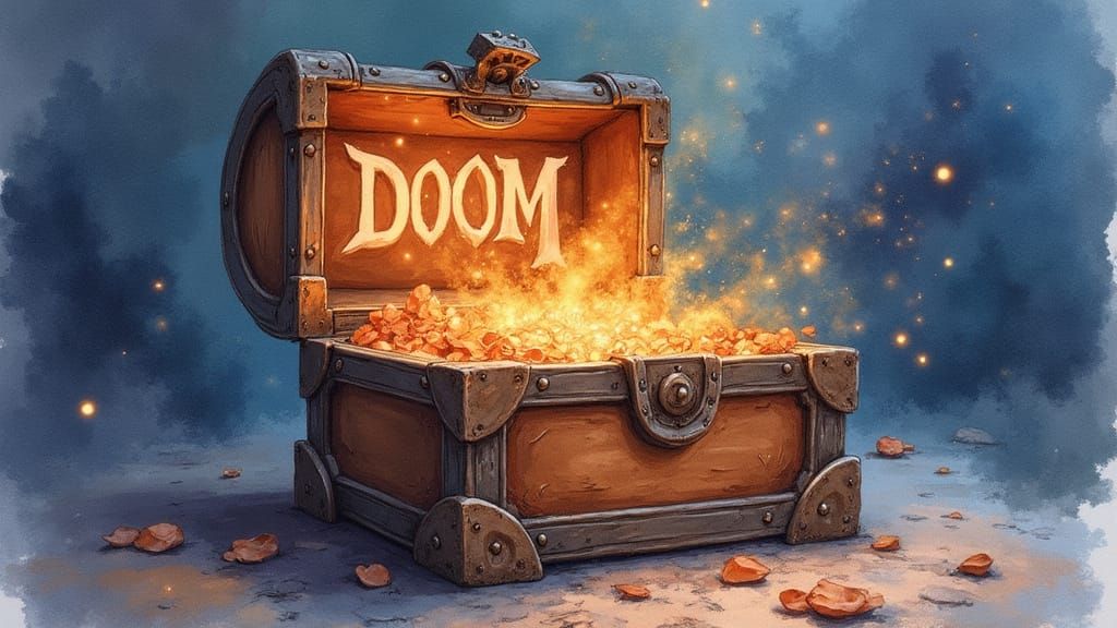 Whimsical Watercolor Treasure Chest Spelling Doom