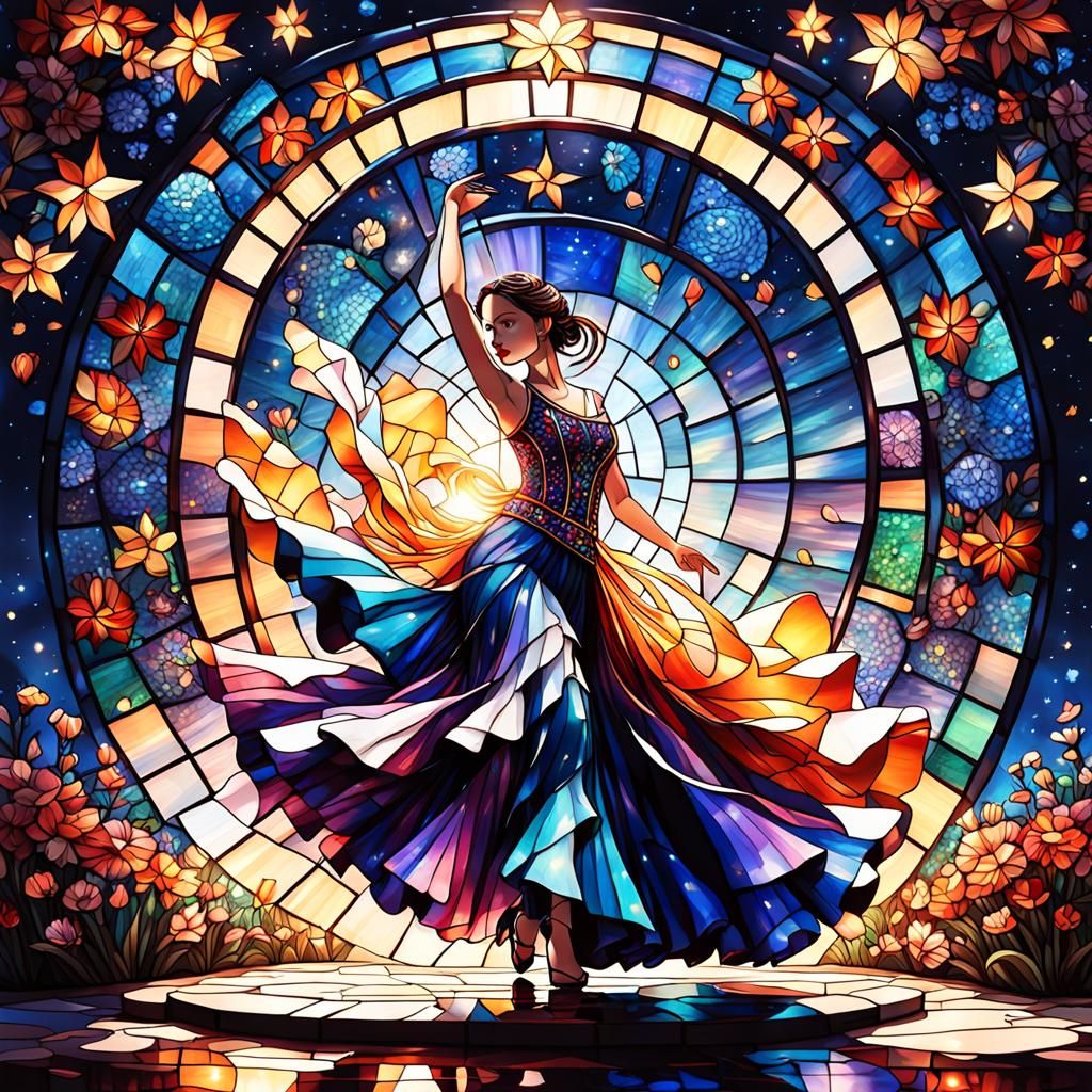 Stained Glass Flamenco Dancer Concept Art