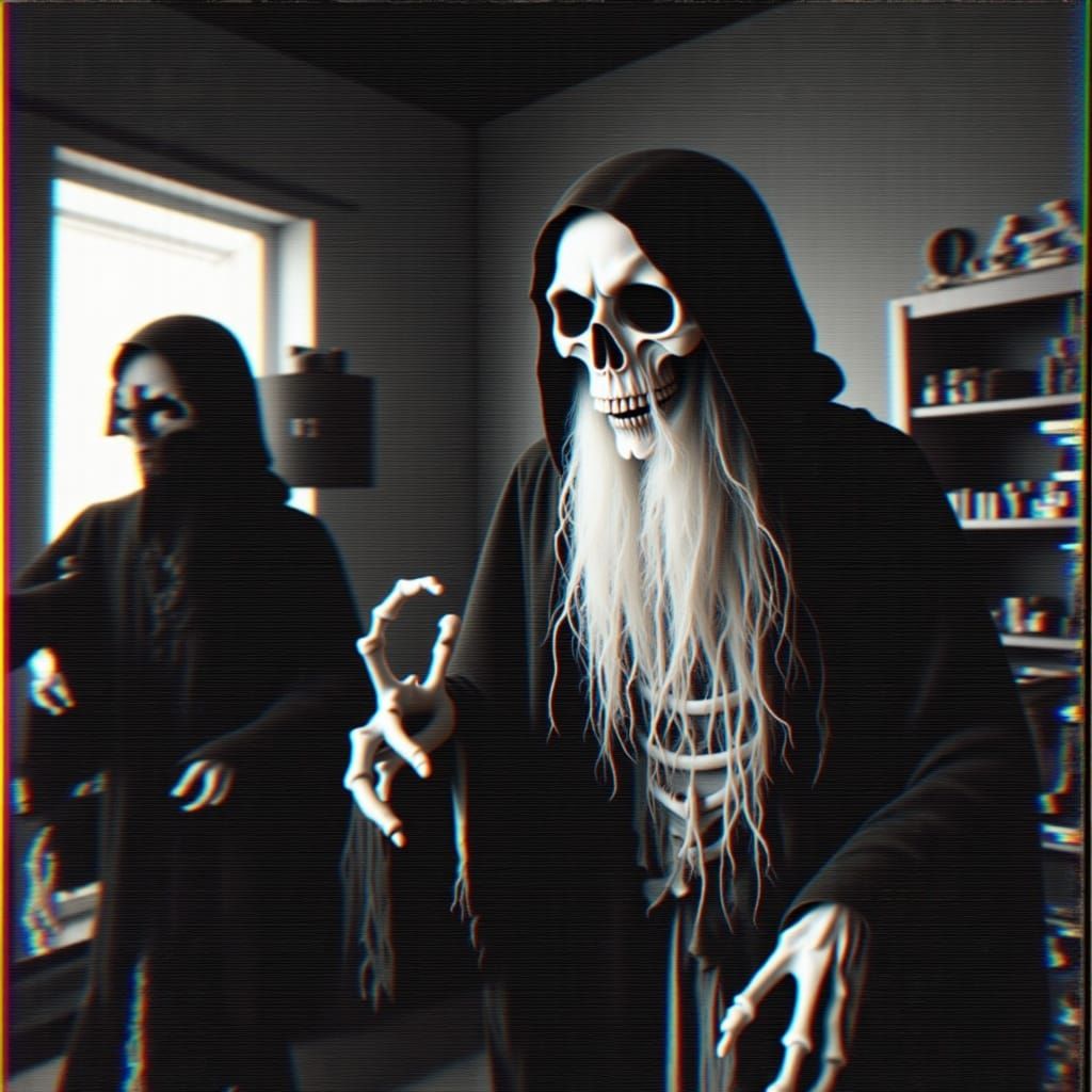 Grim Reaper and Baphomet VHS Style Horror