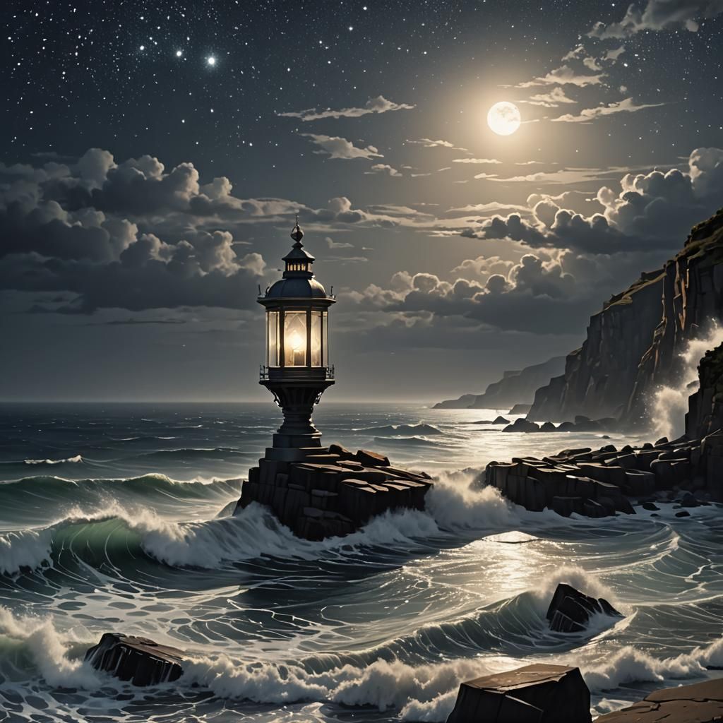 Epic Silvery Waves Shimmering in the Darkness