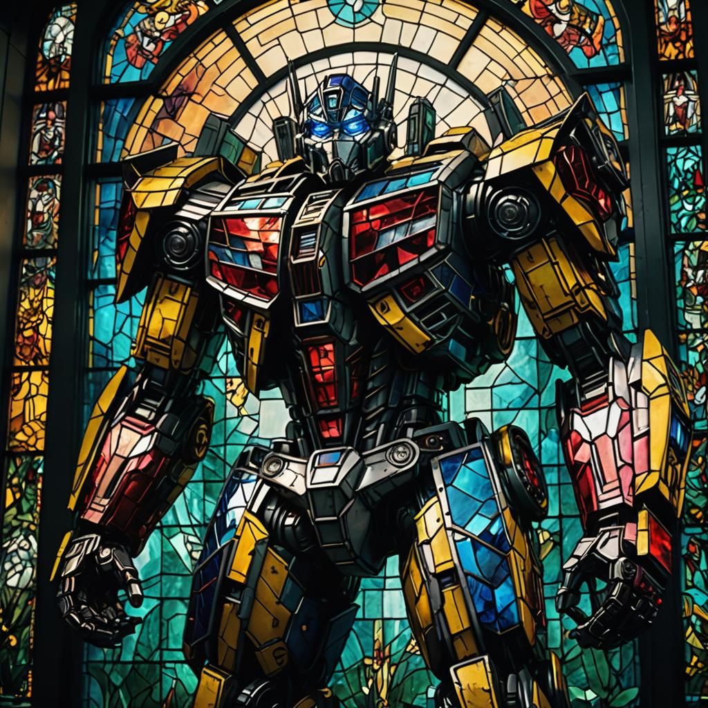 Transformers in Stained Glass Style